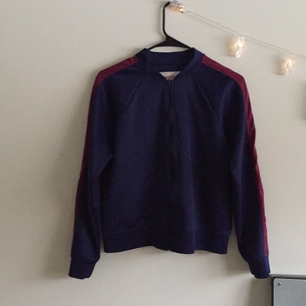 Navy blue and maroon jacket